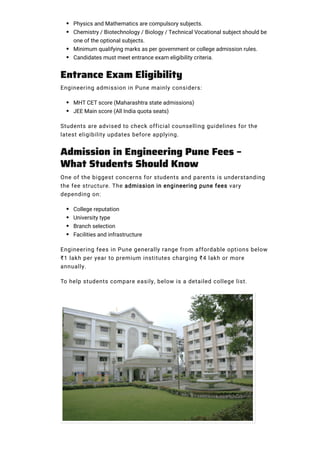 Direct Engineering Idmission In Pune Polleges | PDF