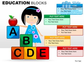 Education blocks powerpoint presentation slides ppt templates