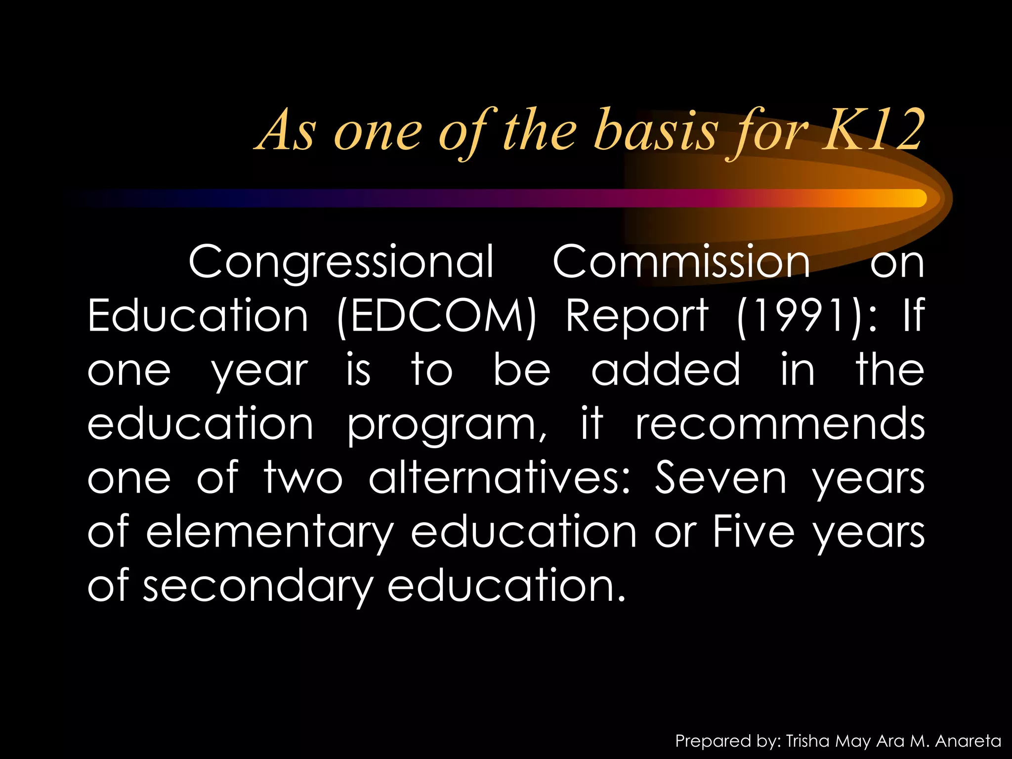 Education commission report of 1991 | PPTX