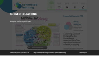 CONNECTEDLEARNING
éthique, social et participatif

THE FUTURE OF EDUCATION #KIKK13

http://connectedlearning.tv/what-is-connected-learning

@fbourgaux

 