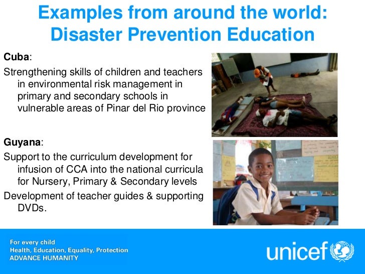 examples of disaster risk reduction activities in school