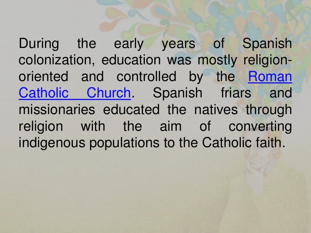 what is education during spanish regime