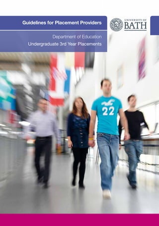 Guidelines for Placement Providers

             Department of Education
  Undergraduate 3rd Year Placements
 