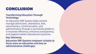 Education ERP System for Schools | Smart School Management Software | PPTX
