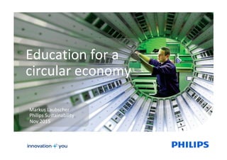 Education	for	a	
circular	economy	
	
Markus	Laubscher	
Philips	Sustainability	
Nov	2015	
 