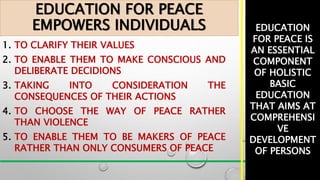 Education for peace in the light of NCF 2005 | PPTX