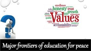 Major frontiers of education for peace
 