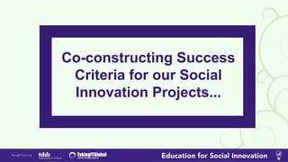 Education for Social Innovation - Session 1