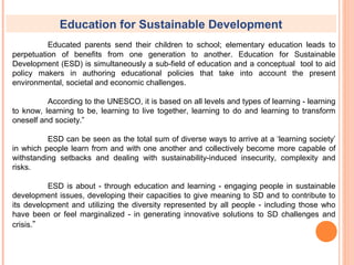 Education for sustainable development | PPT
