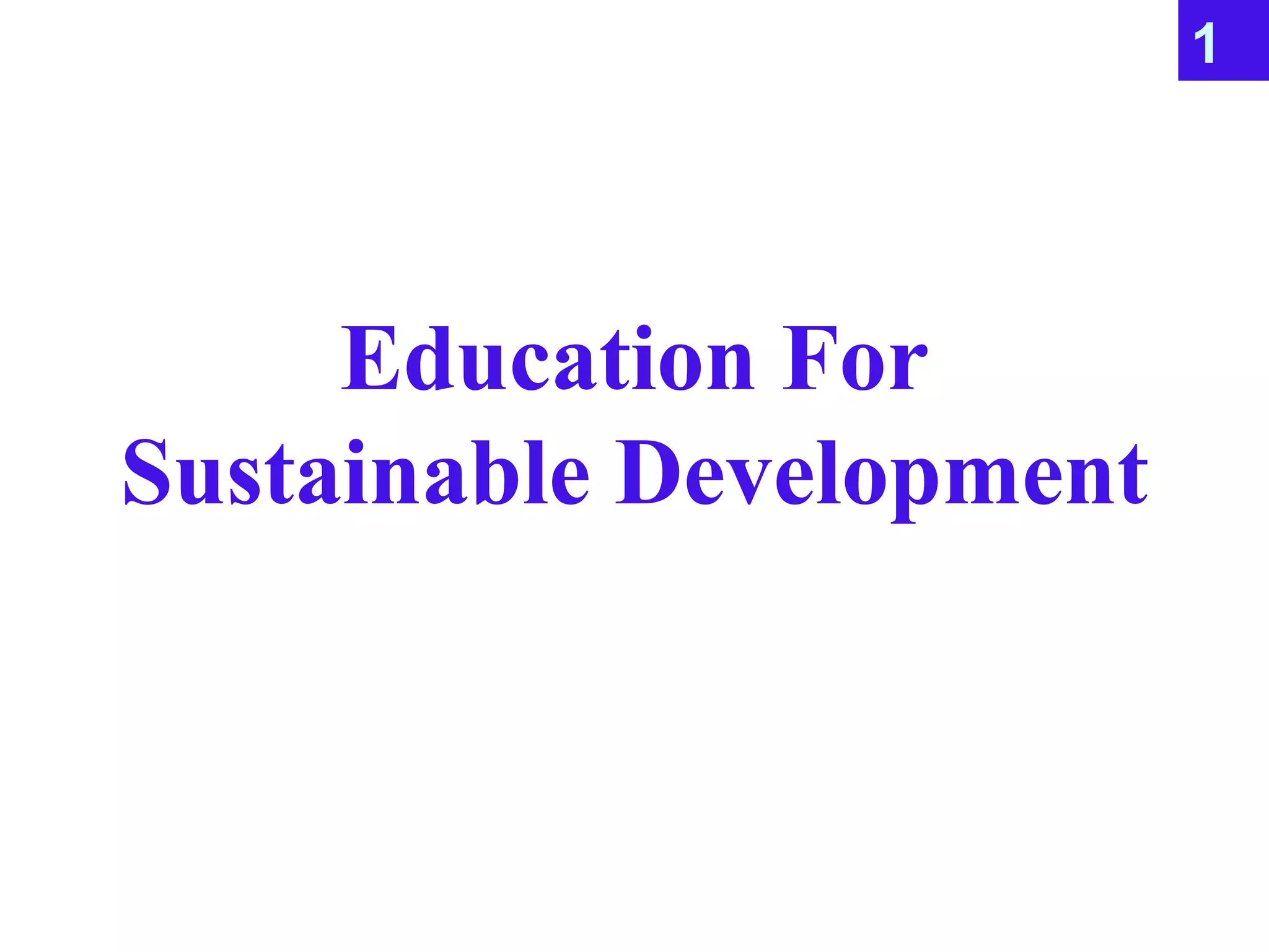 Education for sustainable development | PPT