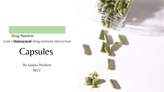 Drug Nutrient
Interaction
Capsules
 