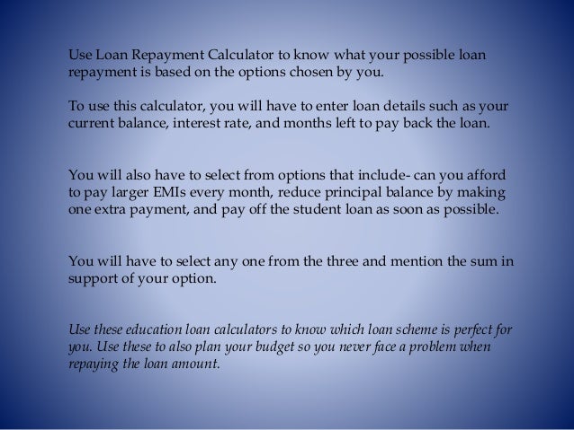 education loan calculator pay back loans calculator