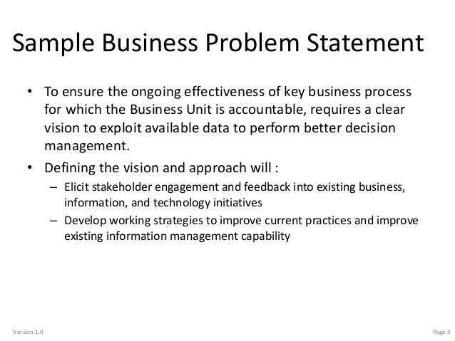 Problem statement examples in business pdf picture