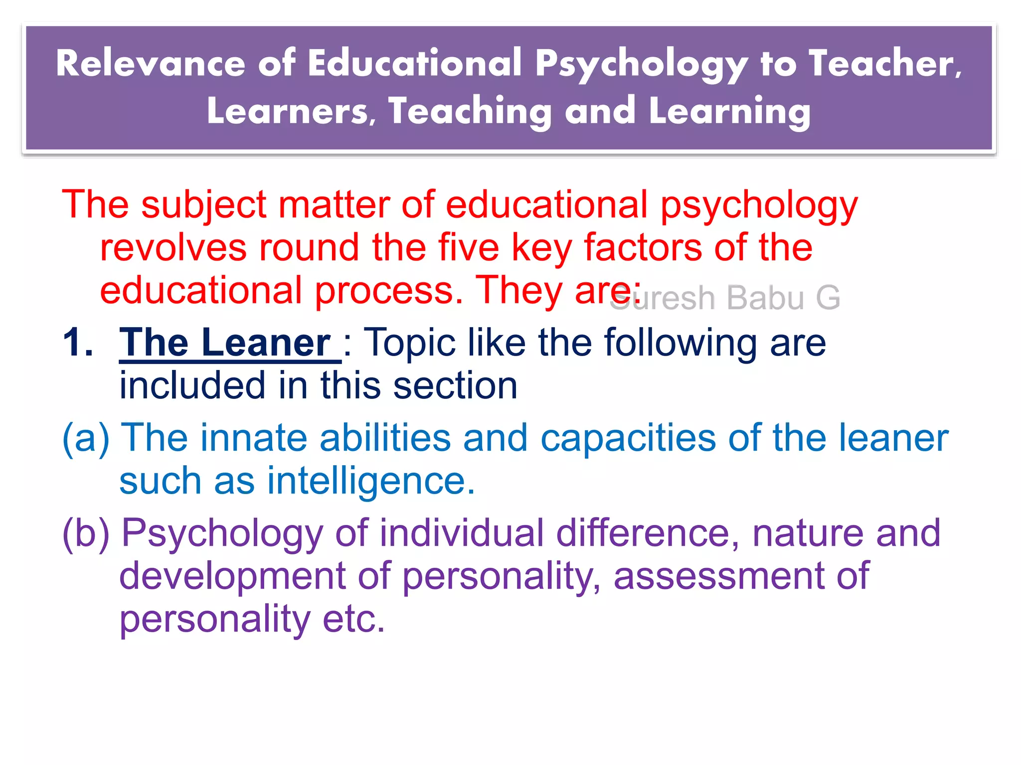 LEARNING MEANING IN EDUCATIONAL PSYCHOLOGY visual data 7