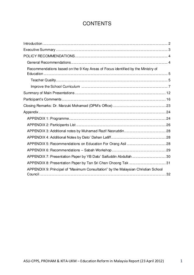 Outline Five Areas Of Asas Reform education reform in malaysia report 2012 Outline Five Areas Of Asas Reform education reform in malaysia report 2012