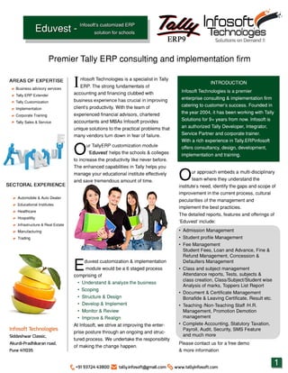 Infosoft's Education institution ERP module in Tally9