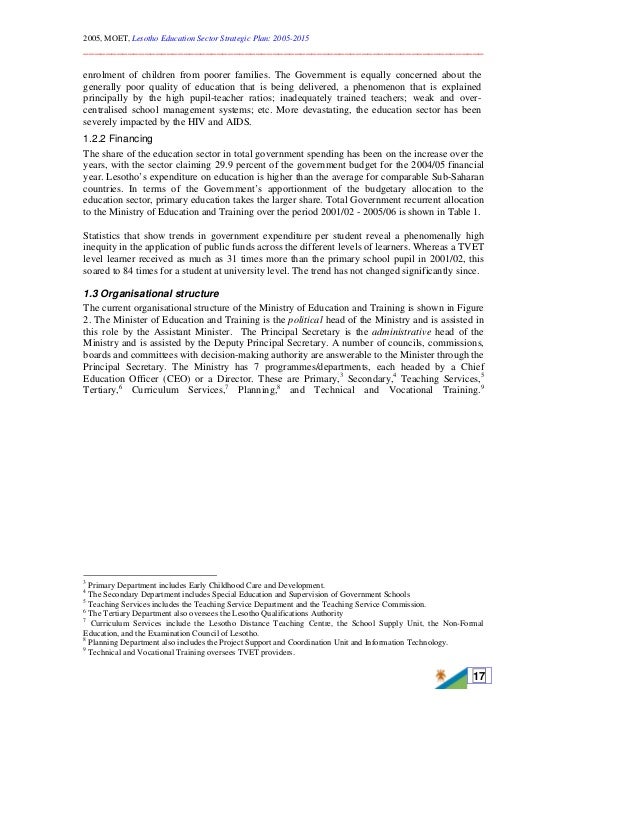 education sector strategic plan