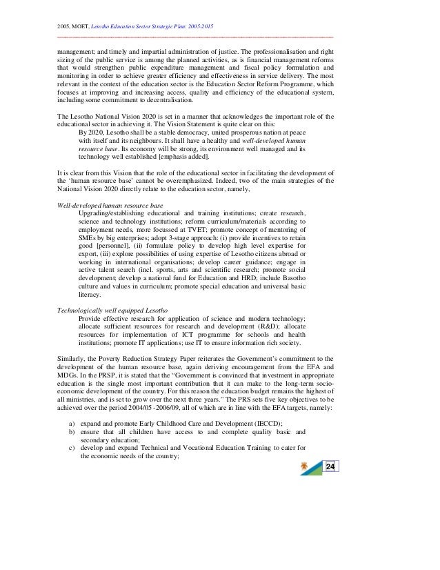 education sector strategic plan