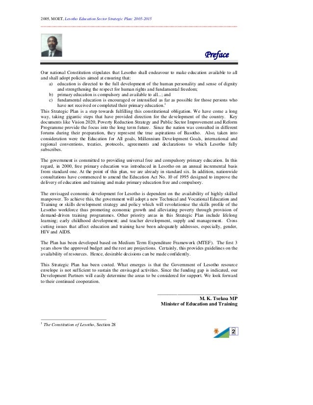 education sector strategic plan