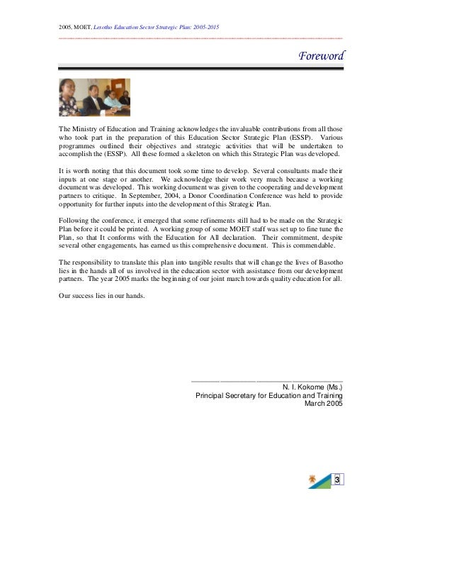 education sector strategic plan