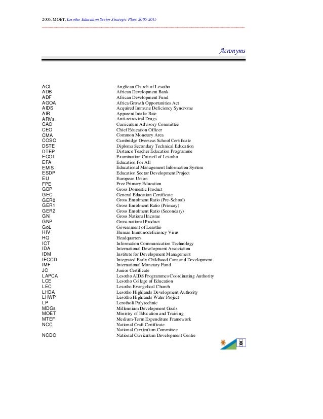 education sector strategic plan