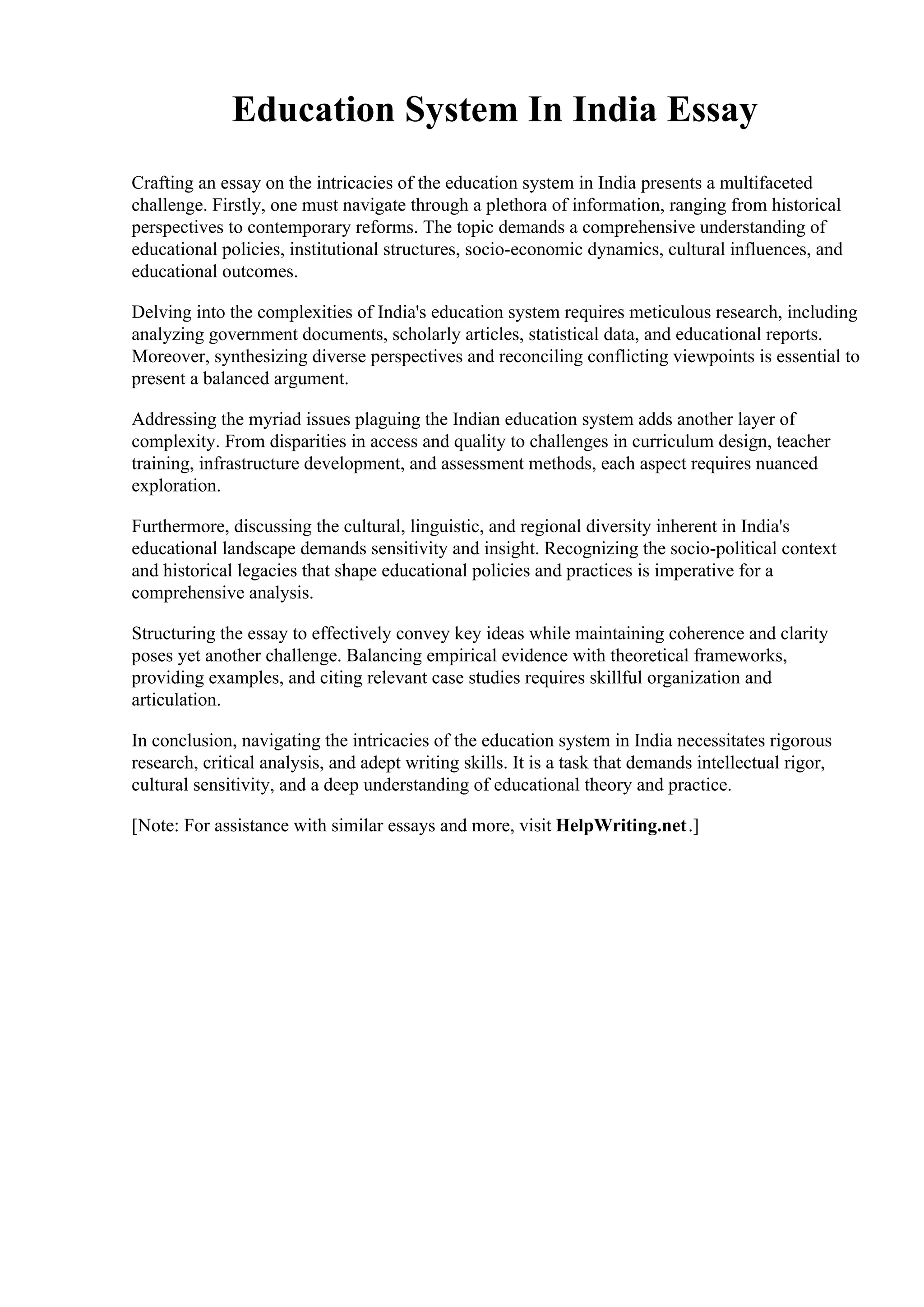 EDUCATION SYSTEM IN INDIA ESSAY 300 WORDS visual data 7