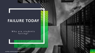 FAILURE TODAY
W h y a r e s t u d e n t s
f a i l i n g ?
sg obaje, anatomy department, ae-funai 2
 