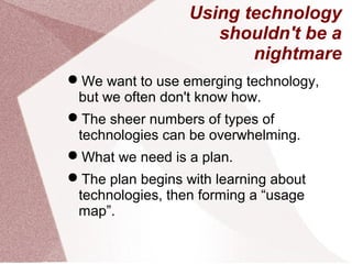 Using technology
shouldn't be a
nightmare
We want to use emerging technology,
but we often don't know how.
The sheer num...