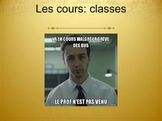 Les cours: classes
 