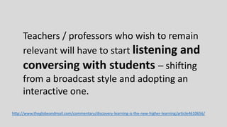 What is a great teacher. http://youtu.be/is31rrXubQ0, minute 10.
Connect with individual students.
Then the individual students will
connect with the topic to be learned.
 