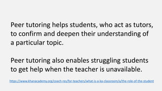 Embed mechanisms for students to
provide feedback to one another.
http://www.insidehighered.com/blogs/7-strategies-make-your-online-teaching-better
 