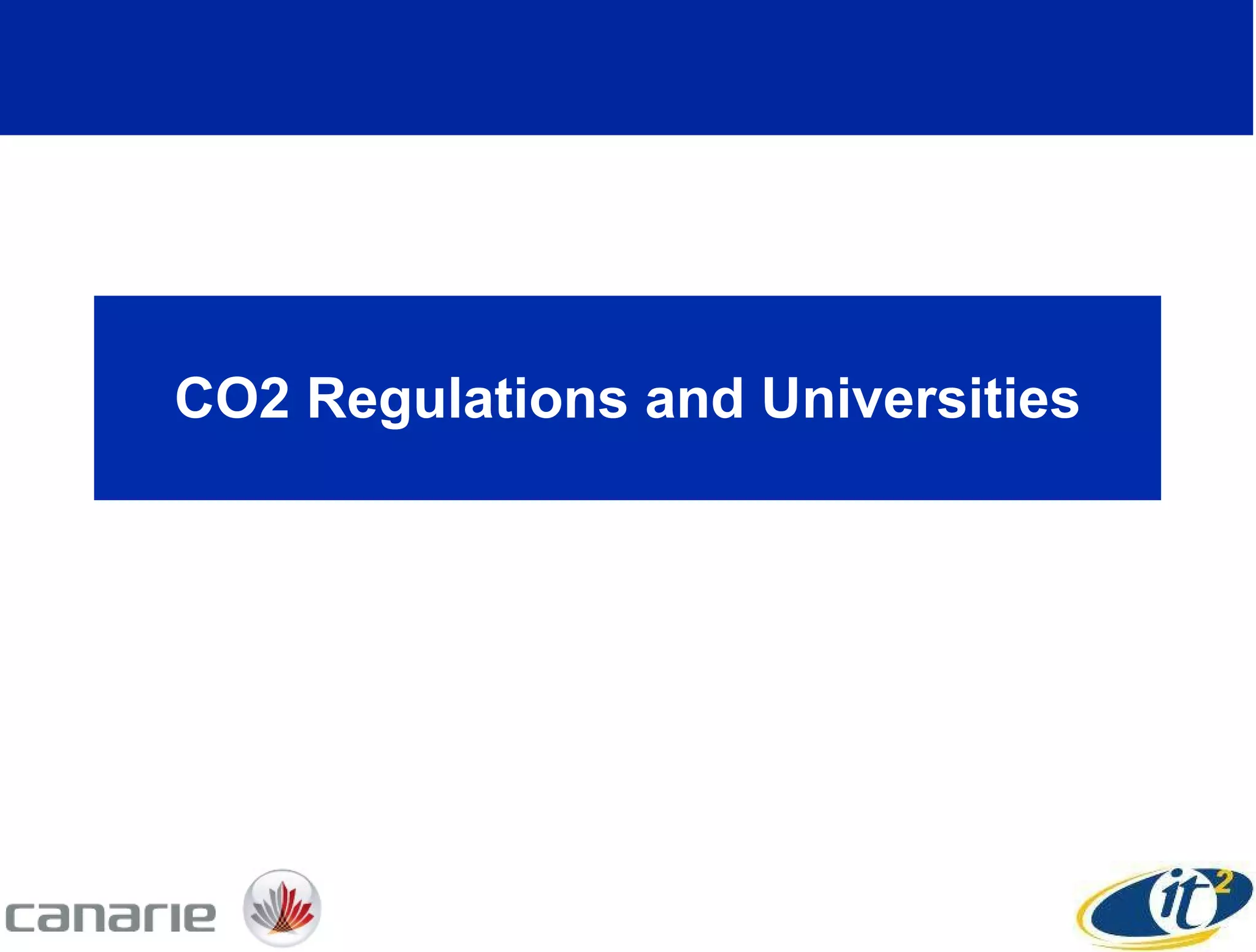 CO2 Regulations and Universities 