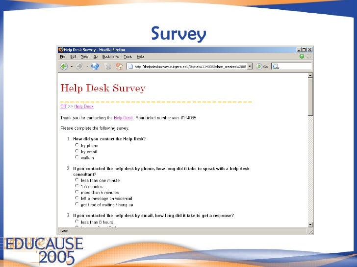 Educause Transformation Of Help Desk Services At Rutgers