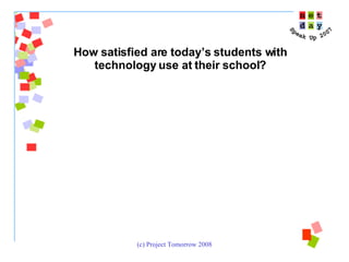 How satisfied are today’s students with technology use at their school? 