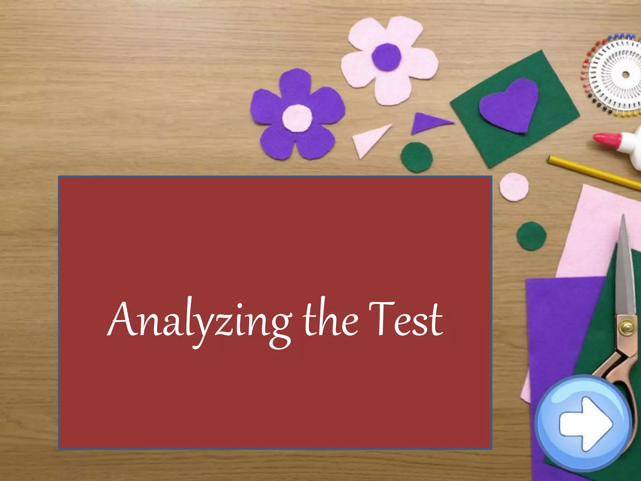 Analyzing the Test
 