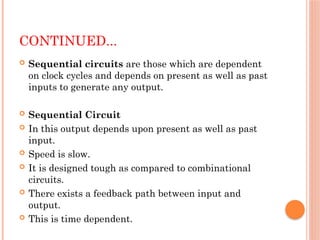 Combinational vs Sequential Logic Circuits Explained with Examples | PPTX