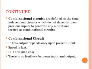 Combinational vs Sequential Logic Circuits Explained with Examples | PPTX