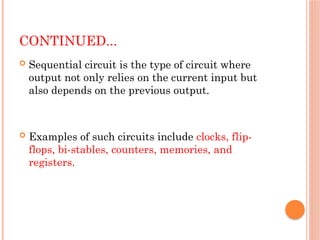 Combinational vs Sequential Logic Circuits Explained with Examples | PPTX