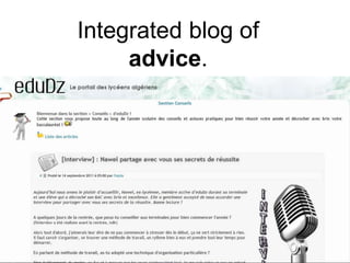 Integrated blog of advice.