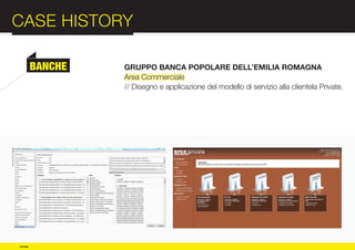 CASE HISTORY                                                               :012
          BANCHE   GRUPPO BANCA POPOLARE DELL’EMILIA ROMAGNA
                   Area Commerciale




COMPANY
                   // Disegno e applicazione del modello di servizio alla clientela Private.




PROFILE

© e:due
 