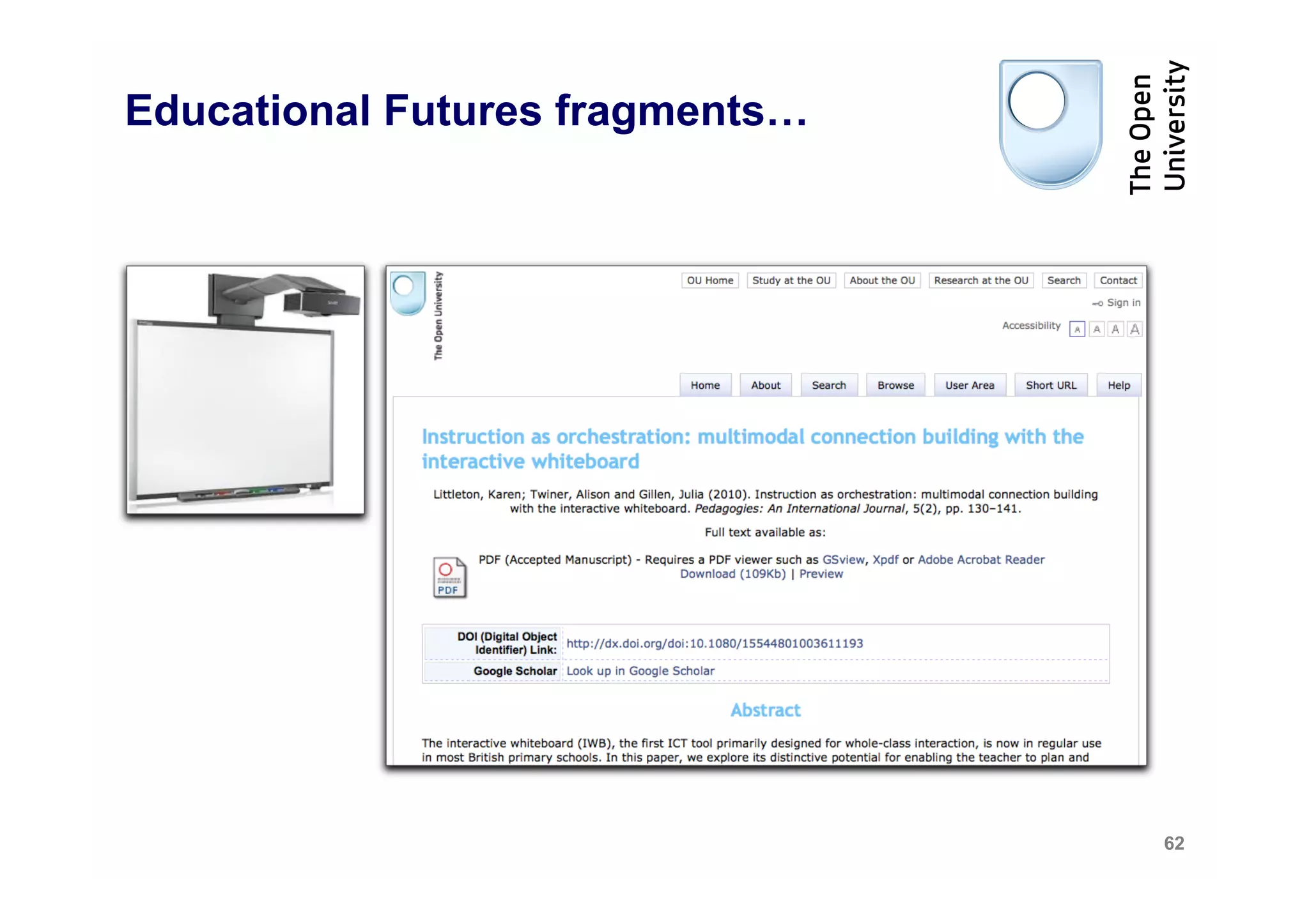 Educational Futures fragments…




                                 62
 