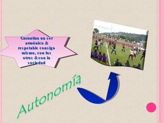 Garantiza un s e r
      armó nic o &
re s pe table c o ns ig o
   mis mo , c o n lo s
    o tro s & c o n la
        s o c ie dad
 