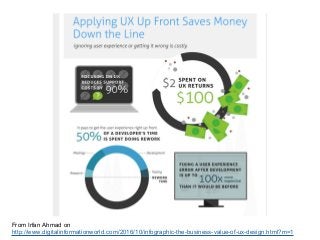 From Irfan Ahmad on
http://www.digitalinformationworld.com/2016/10/infographic-the-business-value-of-ux-design.html?m=1
 