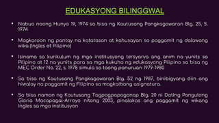 Edukasyong Bilinggwal at Multilinggwal | PPTX
