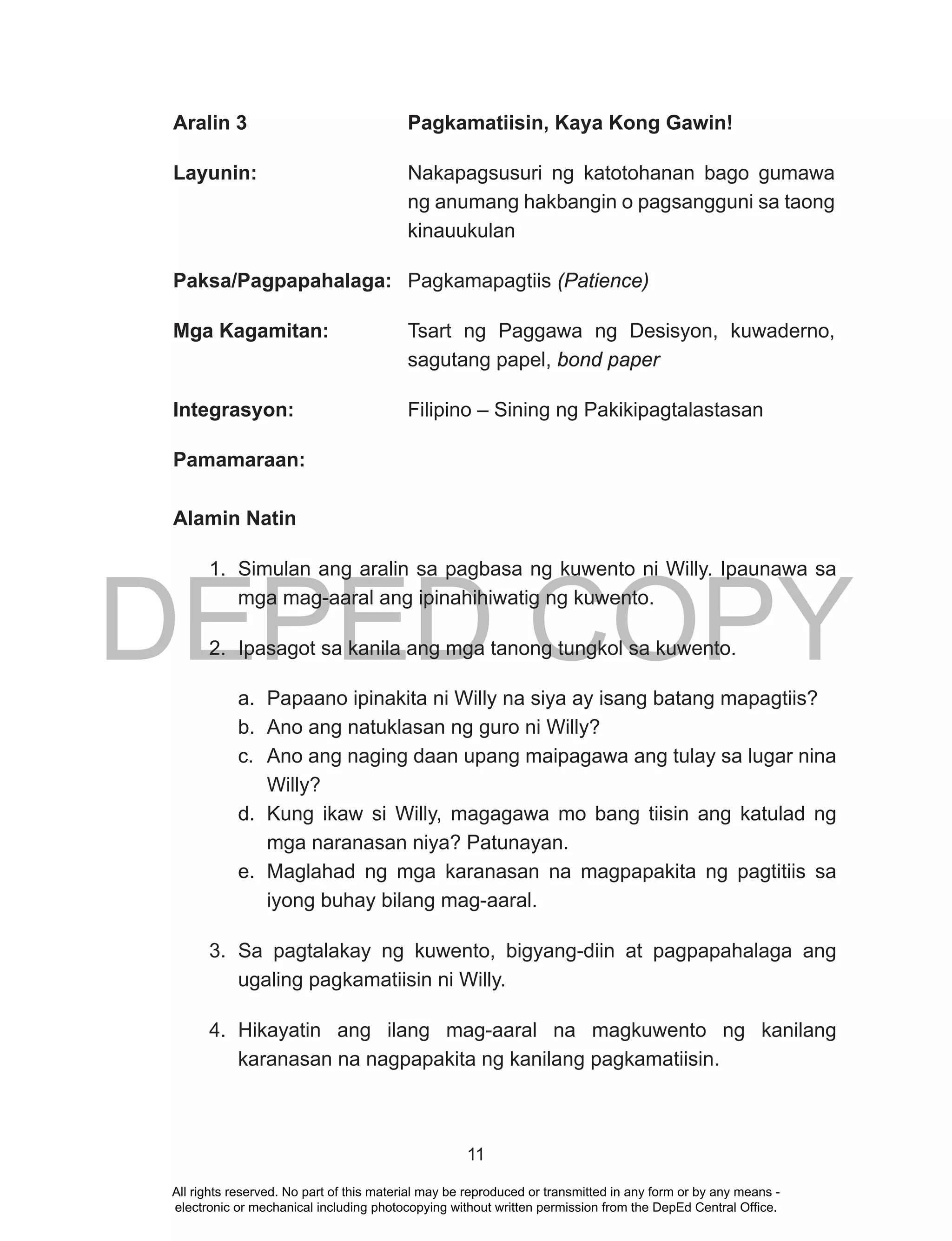 Niya Form.pdf Edukasyon sa pagpapakatao patnubay ng guro | PDF