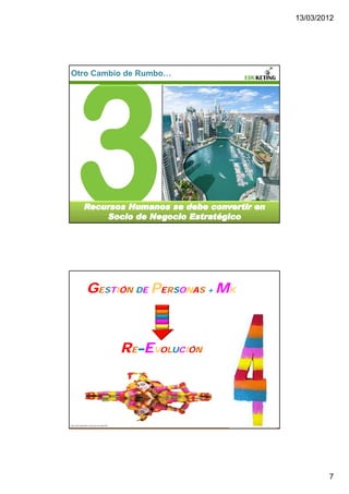 13/03/2012




Otro Cambio de Rumbo…




                   GESTIÓN DE PERSONAS + MK



                                                  RE–EVOLUCIÓN




http://www.kgstickets.com/cirque-de-soleil.html




                                                                         7
 