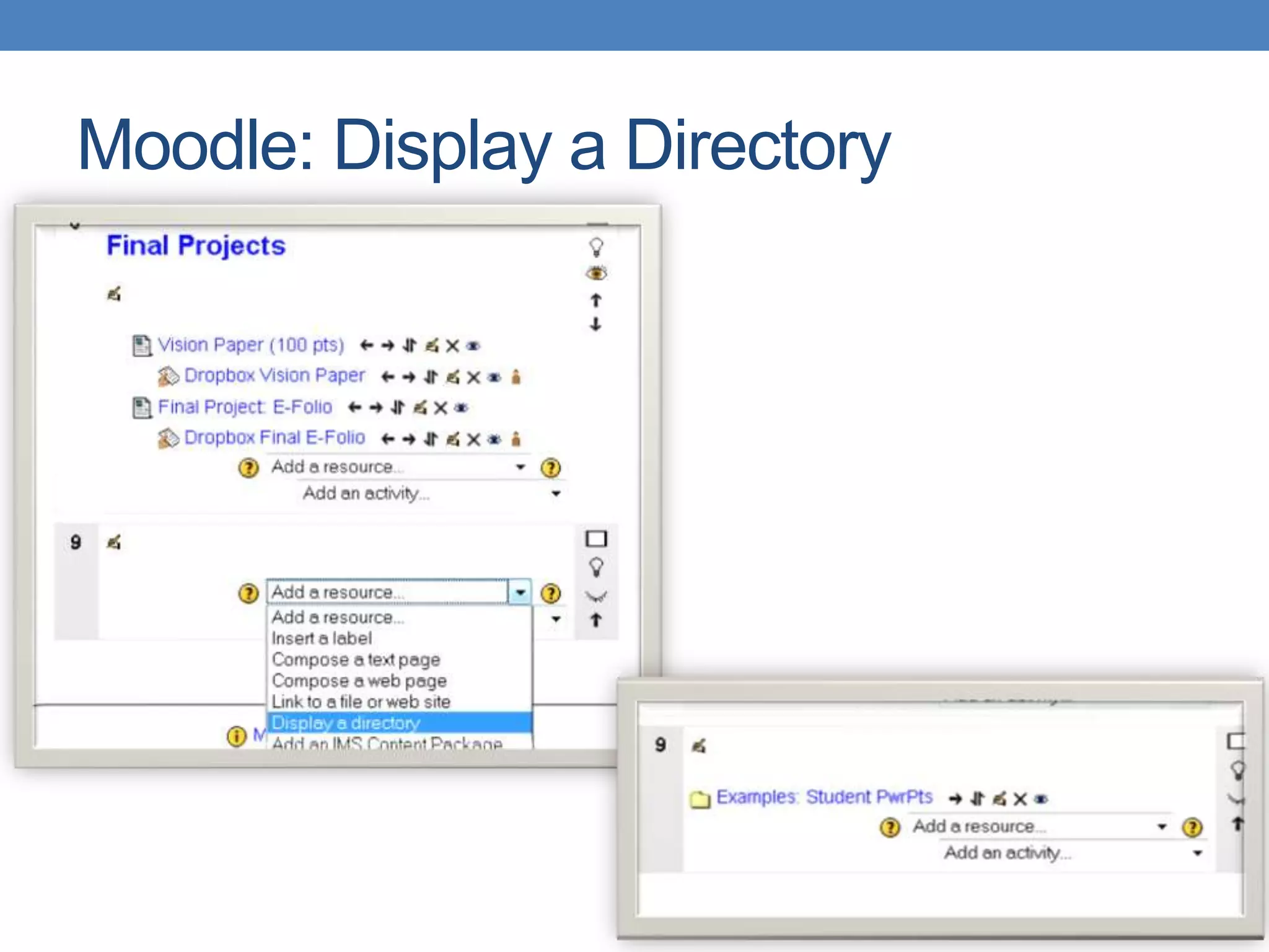 Moodle: Display a Directory