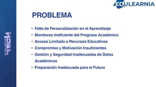 • Falta de Personalización en el Aprendizaje
• Monitoreo Ineficiente del Progreso Académico
• Acceso Limitado a Recursos E...