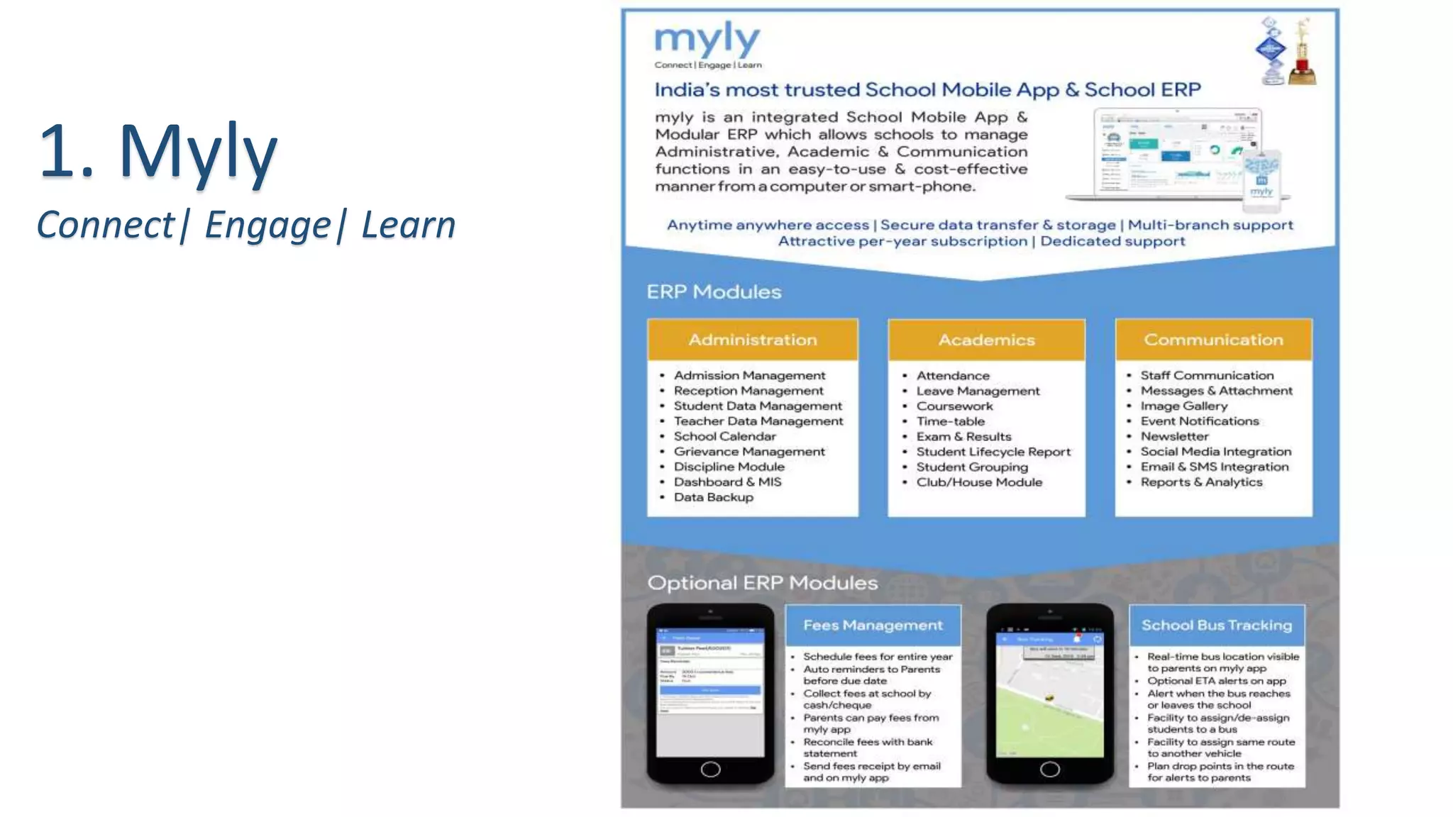 1. Myly
Connect| Engage| Learn
 
