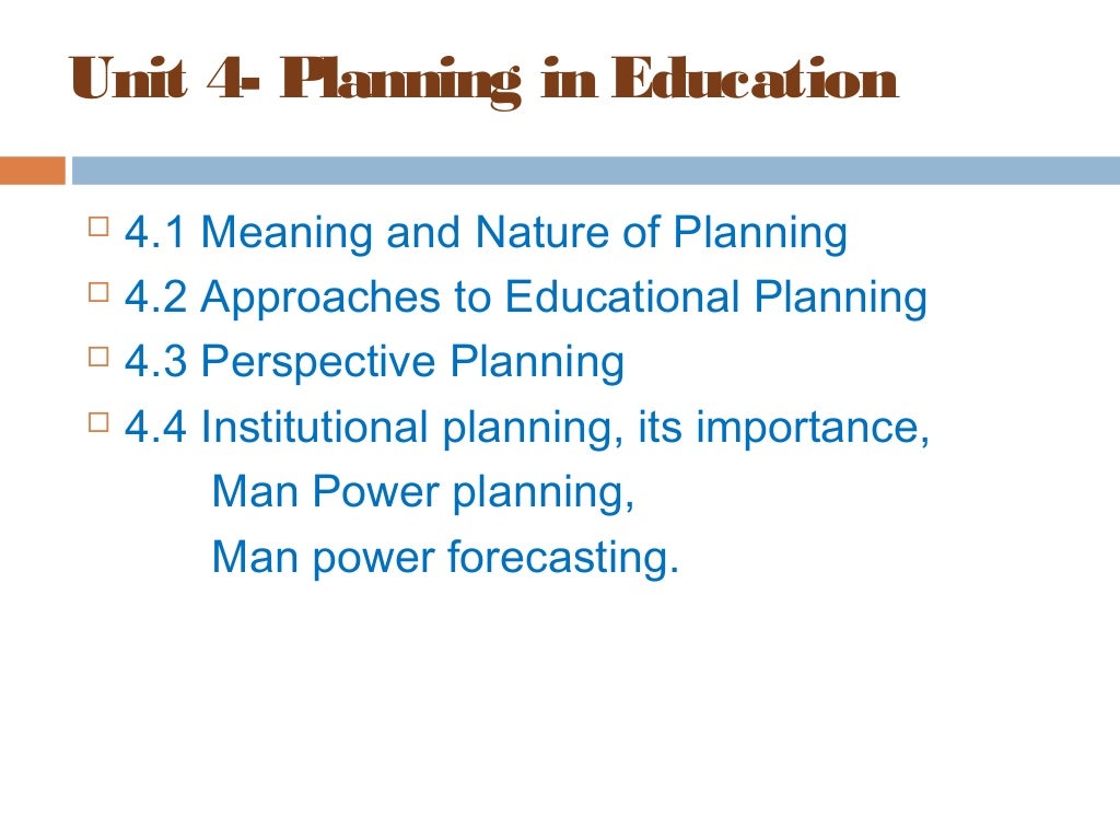 Educational Management Planning
